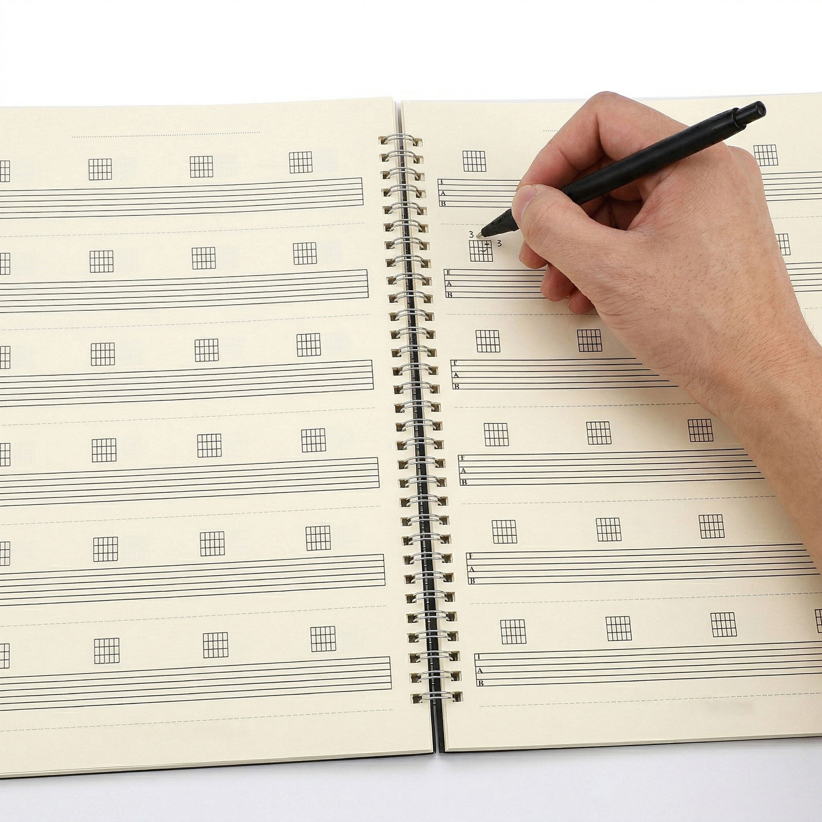 Blank Sheet Music Notebook - 2 Adet Gitar Tab Not Defteri,