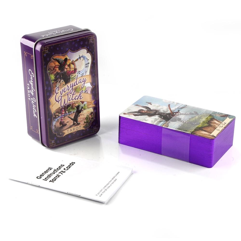 Tarot Deck With Guidebook - 10.3*6 cm Gündelik Cadı Tarot Teneke